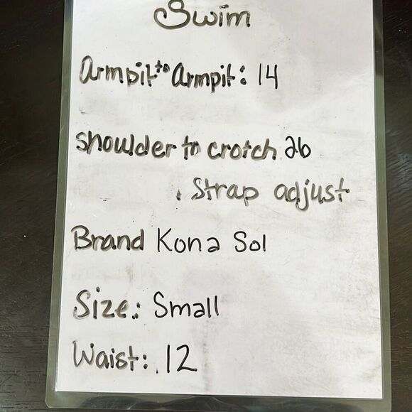 Kona Sol Twist Bandeau One Piece Swimsuit Deep Red and White Stripes Size Small - Picture 6 of 15